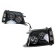 Φανάρια εμπρός Toyota Land Cruiser FJ90 (1996-2003) angel eyes - μαύρα , με λάμπες (Η1) - σετ 2τμχ.