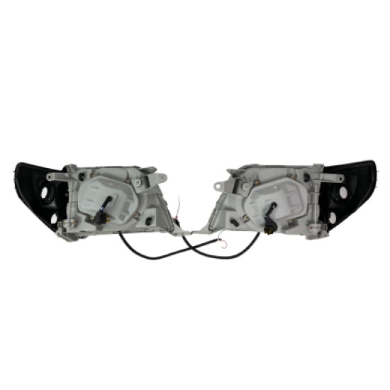 Φανάρια εμπρός Toyota Land Cruiser FJ90 (1996-2003) angel eyes - μαύρα , με λάμπες (Η1) - σετ 2τμχ.