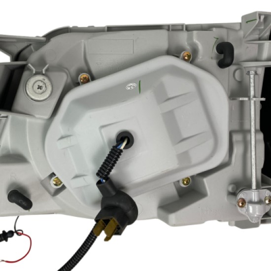 Φανάρια εμπρός Toyota Land Cruiser FJ90 (1996-2003) angel eyes - μαύρα , με λάμπες (Η1) - σετ 2τμχ.