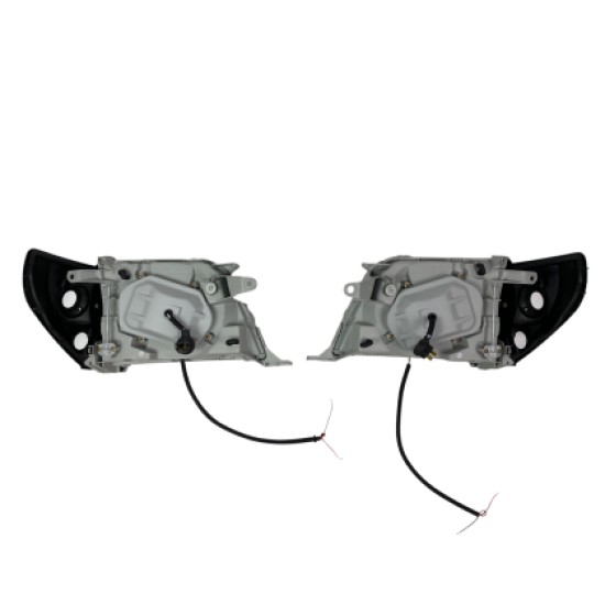 Φανάρια εμπρός Toyota Land Cruiser FJ90 (1996-2003) angel eyes - chrome , με λάμπες (Η1) - σετ 2τμχ.