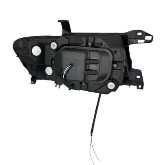 Φανάρια εμπρός Mitsubishi Pajero (2001-2006) - μαύρα , με λάμπες (Η1) - σετ 2τμχ.