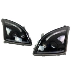 Φανάρια εμπρός Led για Toyota Land Cruiser 120 (2003-2009) - μαύρα , με λάμπες (Η7) - σετ 2τμχ.