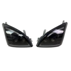 Φανάρια εμπρός Led για Toyota Land Cruiser 120 (2003-2009) - μαύρα , με λάμπες (Η7) - σετ 2τμχ.