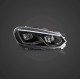 Φανάρια εμπρός led για Vw Golf 6 (2008-2014) μαύρα, χωρίς λάμπες (D2S) - σετ 2τμχ.