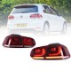 Πίσω φανάρια led Vw Golf 6 (2008-2014) GTI / R design με τρέχουμενο φλας, κόκκινα - σετ 2τμχ.