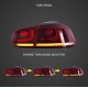 Πίσω φανάρια led Vw Golf 6 (2008-2014) GTI / R design με τρέχουμενο φλας, κόκκινα - σετ 2τμχ.