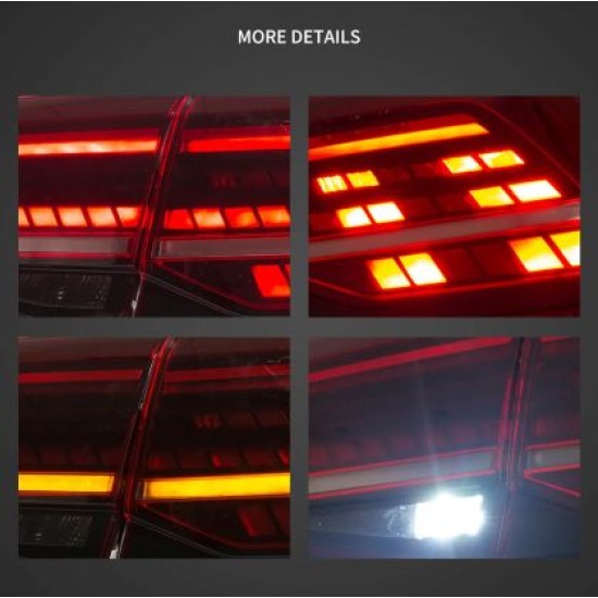 Πίσω φανάρια led Vw Golf 7 / 7.5 GTI / R design (2014-2021) με τρέχουμενο φλας, κόκκινα - σετ 2τμχ.