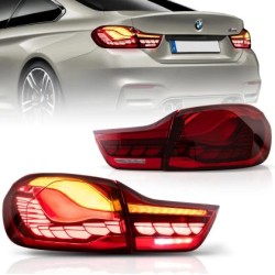Πίσω φανάρια led BMW F32 / F33 / F36 / F82 / F83 (2014-2020) GTS design με τρέχουμενο φλας, κόκκινα - σετ 2τμχ.