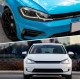 Φανάρια εμπρός Vw Golf 7.5 (2018-2021) led Silver line design, μαύρα, χωρίς λάμπες (D2S/H7) - σετ 2τμχ.