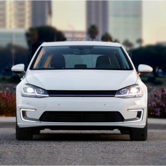 Φανάρια εμπρός Vw Golf 7.5 (2018-2021) led Silver line design, μαύρα, χωρίς λάμπες (D2S/H7) - σετ 2τμχ.