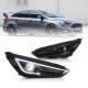 Φανάρια εμπρός Ford Focus (2015-2018) led μαύρα, χωρίς λάμπες (D2S) - σετ 2τμχ.