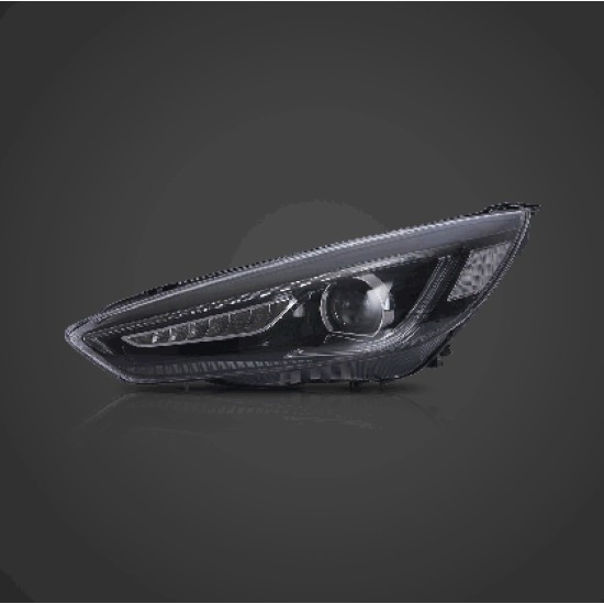 Φανάρια εμπρός Ford Focus (2015-2018) led μαύρα, χωρίς λάμπες (D2S) - σετ 2τμχ.