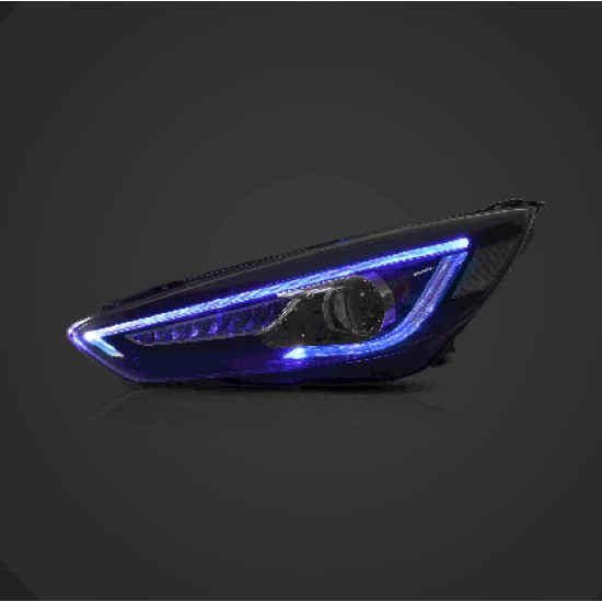 Φανάρια εμπρός Ford Focus (2015-2018) led μαύρα, χωρίς λάμπες (D2S) - σετ 2τμχ.