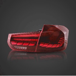 Πίσω φανάρια led BMW F30 / F80 (2012-2019) GTS design με τρέχουμενο φλας, κόκκινα - σετ 2τμχ.