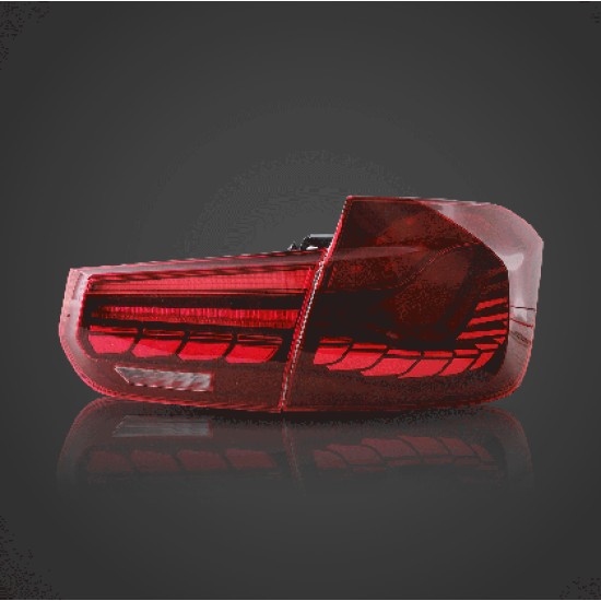 Πίσω φανάρια led BMW F30 / F80 (2012-2019) GTS design με τρέχουμενο φλας, κόκκινα - σετ 2τμχ.
