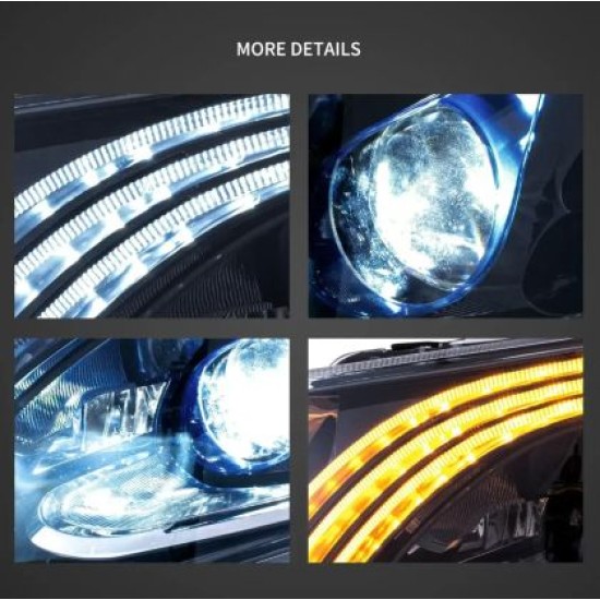 Φανάρια εμπρός Mercedes Vito W447 (2016-2023) led Matrix, μαύρα με DRL - σετ 2τμχ.