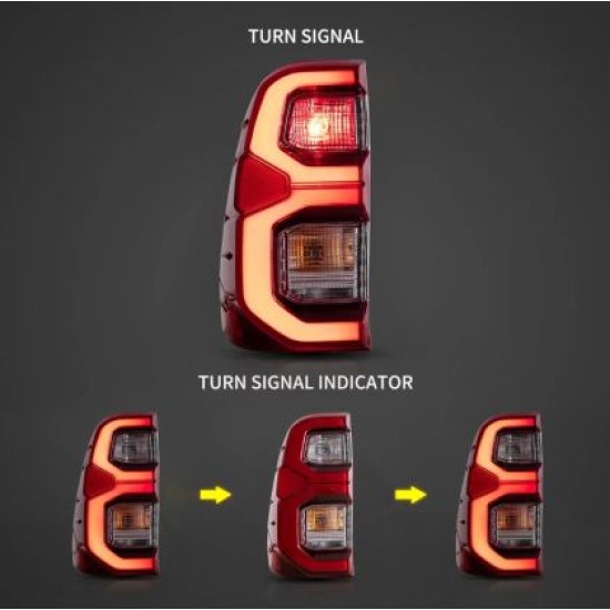 Πίσω φανάρια led Toyota Hilux (2015-2022) κόκκινα - σετ 2τμχ.