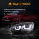 Φανάρια εμπρός Vw Golf 6 (2008-2014) led Demon Eyes design, μαύρα, χωρίς λάμπες (D2S) - σετ 2τμχ.