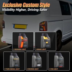 Πίσω φανάρια led Vw Transporter T5 (2010-2014) με τρέχουμενο φλας - σετ 2τμχ.