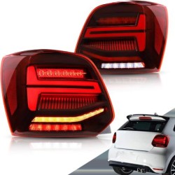 Πίσω φανάρια led Vw Polo (2009-2017) GTI / R design με τρέχουμενο φλας, κόκκινα - σετ 2τμχ.
