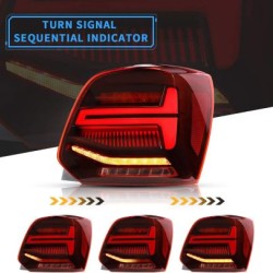 Πίσω φανάρια led Vw Polo (2009-2017) GTI / R design με τρέχουμενο φλας, κόκκινα - σετ 2τμχ. Πίσω φανάρια led Vw Polo (2009-2017) GTI / R design με τρέχουμενο φλας, κόκκινα - σετ 2τμχ.