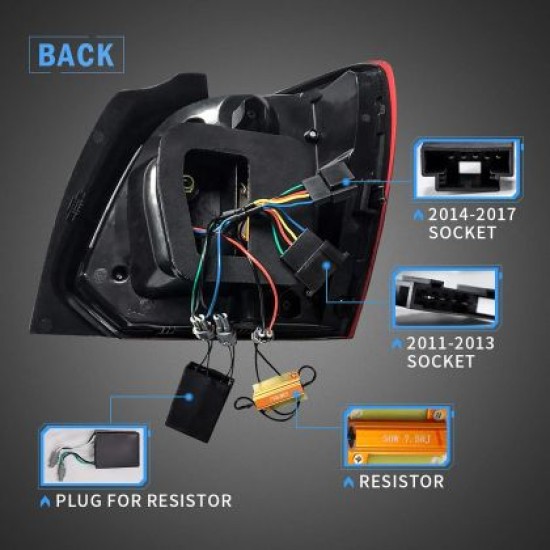 Πίσω φανάρια led Vw Polo (2009-2017) GTI / R design με τρέχουμενο φλας, κόκκινα - σετ 2τμχ.