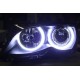 Φανάρια εμπρός BMW E46 sedan (1998-2001) - μαύρα με led angel eyes, χωρίς λάμπες (Η7) - σετ 2τμχ.