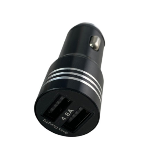 Φορτιστής αυτοκινήτου με 2 θύρες USB και 3 βύσματα