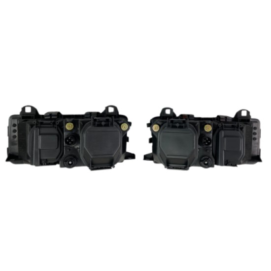 Φανάρια εμπρός BMW E36 (1991-1999) sedan / coupe, μαύρα με led angel eyes- σετ 2τμχ.