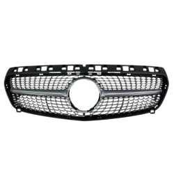 Μάσκα Mercedes W176 A-Class (2013-2015) - Diamond design, μάυρη με πλαίσιο χρωμίου