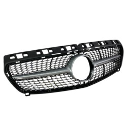 Μάσκα Mercedes W176 A-Class (2013-2015) - Diamond design, μάυρη με πλαίσιο χρωμίου