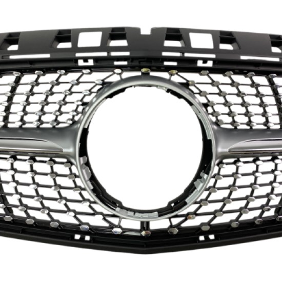 Μάσκα Mercedes W176 A-Class (2013-2015) - Diamond design, μάυρη με πλαίσιο χρωμίου
