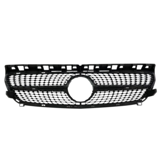 Μάσκα Mercedes W176 A-Class (2013-2015) - Diamond design, μάυρη με πλαίσιο χρωμίου