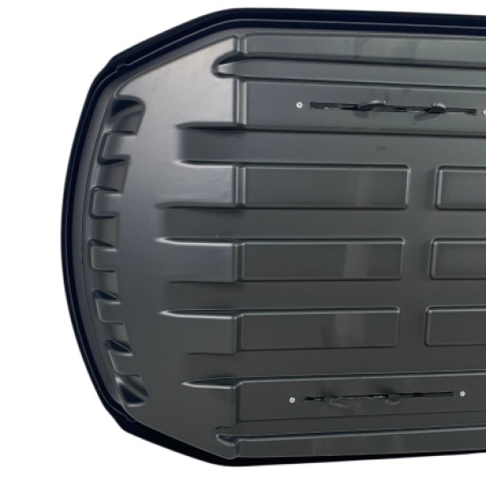 Μπαγκαζιέρα οροφής Junior Strike 199x84x41cm με διπλό άνοιγμα και κλειδί, 480 λίτρα - μαύρη γυαλιστερή