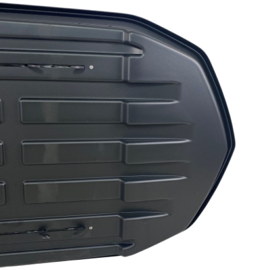 Μπαγκαζιέρα οροφής Junior Strike 199x84x41cm με διπλό άνοιγμα και κλειδί, 480 λίτρα - μαύρη γυαλιστερή