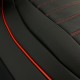 3D Δερμάτινα καλύμματα καθισμάτων Streetech Palermo - μαύρο χρώμα με κόκκινες ραφές