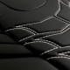 3D Δερμάτινα καλύμματα καθισμάτων Streetech Classy - μαύρο χρώμα με λευκές λεπτομέρειες