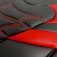 3D Δερμάτινα καλύμματα καθισμάτων Streetech Classy - μαύρο χρώμα με κόκκινες λεπτομέρειες