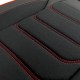 3D Δερμάτινα καλύμματα καθισμάτων Streetech Carbon - μαύρο χρώμα με κόκκινες ραφές