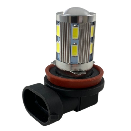 Led λάμπα H8 με 16 led και προτζέκτορα - 1τμχ.