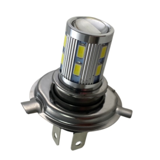 Led λάμπα H4, H4 με 16 led και προτζέκτορα - 1τμχ.