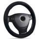 Δερμάτινο κάλυμμα τιμονιού 38 cm - Black -  carbon με κόκκινες ραφές - 1 τμχ.
