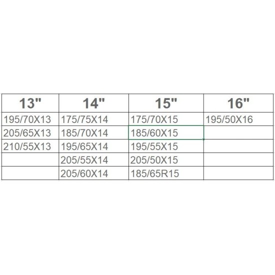 Αντιολισθητικές αλυσίδες για 13&apos;&apos;, 14&apos;&apos;, 15&apos;&apos;, 16&apos;&apos; ζάντες - σετ 2τμχ.