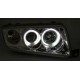 Φανάρια εμπρός angel eyes για Skoda Fabia (1999-2007) , μαύρα , χωρίς λάμπες (Η7) - σετ 2τμχ.