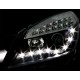 Φανάρια εμπρός led με DRL για Opel Astra H (2004-2009) - black , με λάμπες (Η1) - σετ 2τμχ.