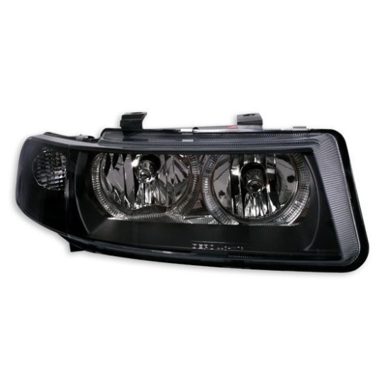 Φανάρια εμπρός angel eyes για Seat Leon /Toledo (1999-2004) - μαύρα , χωρίς λάμπες (Η7) - σετ 2τμχ.