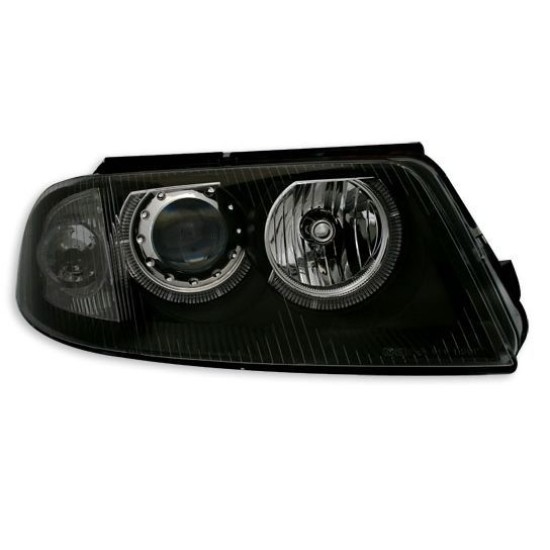 Φανάρια εμπρός angel eyes για Vw Passat B5.5 (2001-2005) - μαύρα , χωρίς λάμπες (Η7) - σετ 2τμχ.