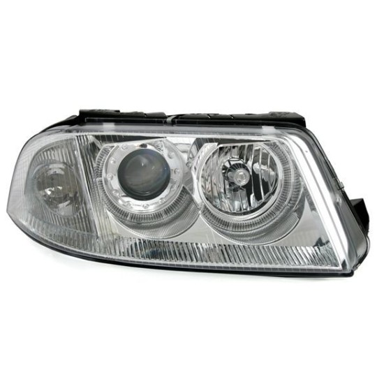 Φανάρια εμπρός angel eyes για Vw Passat B5.5 (2001-2005) - chrome , χωρίς λάμπες (Η7) - σετ 2τμχ.