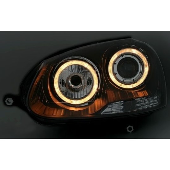 Φανάρια εμπρός angel eyes για Vw Golf 5 , χωρίς λάμπες (Η7) - σετ 2τμχ.