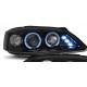 Φανάρια εμπρός led angel eyes για Opel Astra G (1998-2004) - μαύρα , με λάμπες (Η1) - σετ 2τμχ.